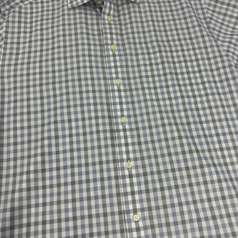 Jos. A. Bank Gray Men Plaid Button Down Shirt Size Large